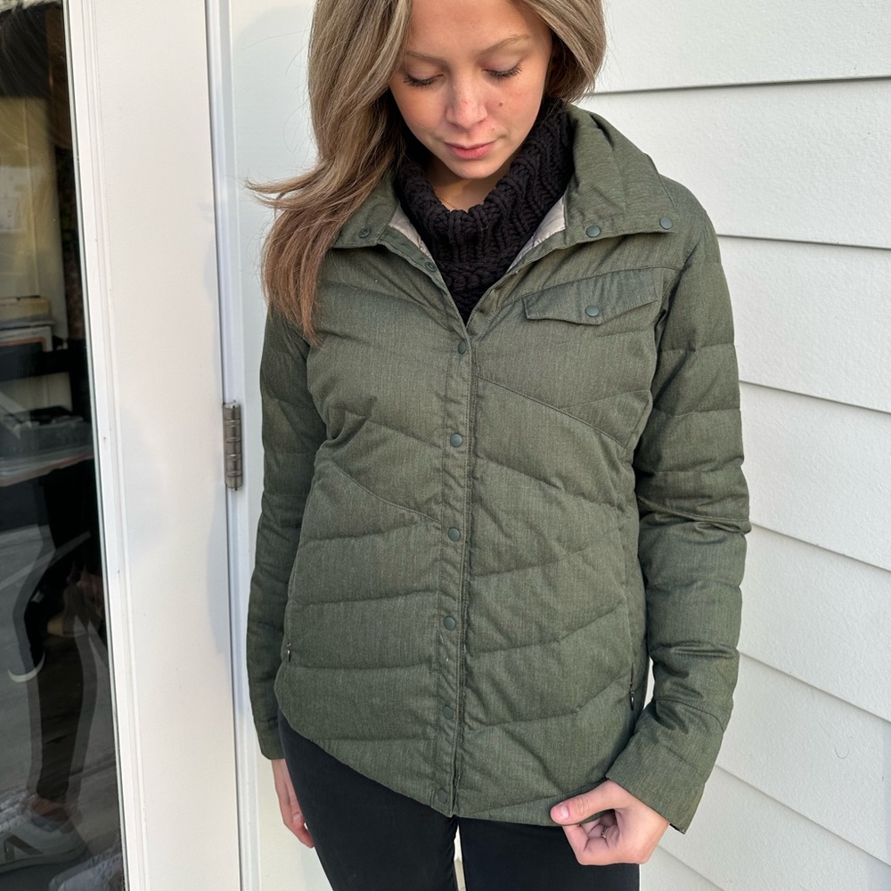 NAU quilted puffer jacket in olive green